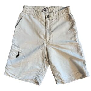 Patagonia‎ Men's Nylon Outdoor Hiking Shorts Khaki Beige Side Zip Pocket X-Small